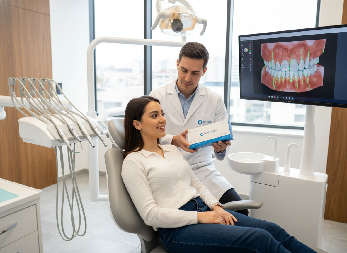 Doctor reviewing digital dental scan with patient — Infinity Aligner OKC